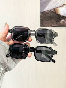 2 PCS Women's Casual Style Square Fashion Glasses Polycarbonate Lightweight Frame Soft Tinted Lenses Suitable For Beach Vacation With Glasses Box - Multicolor - View 8