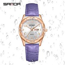 SANDA. Reloj de pulsera exquisito para mujer SANDA, de alta calidad y elegante, hermoso y duradero, preciso y confiable, con diseño de calendario dual, ligero y de moda - 9096 - Ver 8