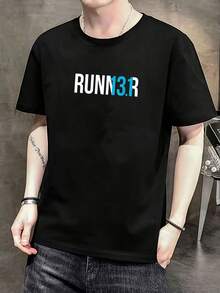Camiseta de corredor de media maratón 13.1 Camiseta de manga corta de algodón de 220 g, impresión por una cara - Negro - Ver 7