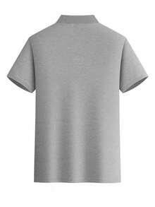 GRDR Men's Fashion Short Sleeve Casual Commuter Polo Shirt - Light Grey - View 4