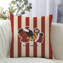 2pcs Animal Theme Pillow Covers, Cute Cartoon Pillow Cases, Striped Puppy Pattern Cushion Covers, Suitable For Living Room And Bedroom Sofa And Chair (Pillow Inserts Not Included) - Puppy - View 4