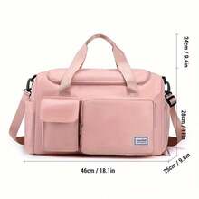1 Stück Multifunktionale Tasche mit Mehreren Taschen, Einfarbig, mit Verstellbarem Schultergurt und Reißverschluss Hinten, Für Damen Gepäcktasche, passend für Urlaub, Reisen, Sport, rosa Tasche für Schule, Schul-Zubehör, Schulsachen - Schwarz - Übersicht 2