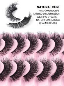 MAANGE 10 Pairs False Eyelashes Natural Look Soft Winged End Eye Elongated Fake Eyelashes Cat Eye Lashes Strip Lashes,Lashes,Eyelashes,Fake Lashes - Black - View 4