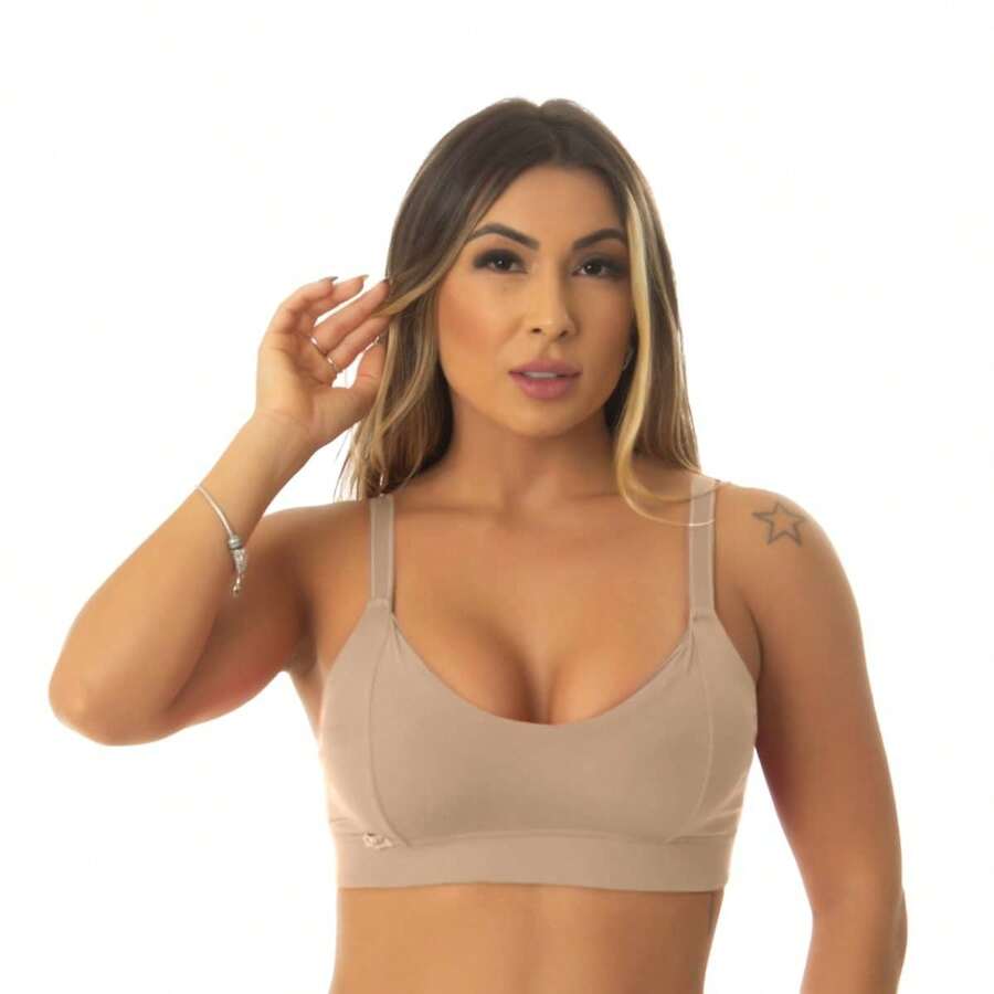 Reinforced Bra, Double Comfort With Reinforced Elastic And Elegance!! 127 - Chocolate Brown - View 1