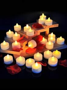 Bộ 6/12/24 nến không lửa điều khiển từ xa, có hẹn giờ/điều khiển từ xa, chạy bằng pin, nến cầu nguyện LED, nến trà, đèn nến LED không lửa dùng cho Halloween, Ngày lễ tình nhân, Giáng sinh, đám cưới, tiệc tùng, trang trí nhà cửa và các ngày lễ khác. - Phiên bản sáp trà nhỏ - Xem 3