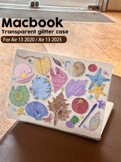 1pc Shiny Blue Butterfly Transparent Laptop Case, Lightweight Shock-Proof, Suitable For 13" And 15" Air Models, As Well As 14" Pro M2 And M3 Versions. Combines Anti-Fingerprint, Shock-Proof And Heat Dissipation Functions, Perfect Gift For Holidays And Special Occasions.