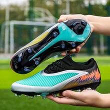 Professional Football Shoes For Men, Women, Youth & Students, Match & Training TPU Studs & Spikes, Seamless Adult Soccer Sneakers - Black - View 5