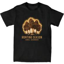 Hunting Season Funny Morel Mushroom Foraging T-Shirt. - 黑色 - 查看 1