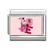 1件装DIY照片模块化手链，包含心形、字母、樱花元素，适合作为派对礼物送给朋友/情侣，适用于圣诞节、新年、万圣节、情人节等节日，设计精美，不锈钢材质，本地制造，实用时尚，圣诞节和万圣节必备单品 - M294757 M294758 - 查看 22