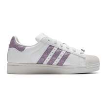 Adidas Originals Women's Skateboard Shoes, Comfortable Low-Top, SUPERSTAR II W Lightweight Casual Daily Sneakers KJ7300 - Bright White/Soft Purple/Jade White - View 2