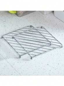 2 soportes de acero inoxidable de cuatro patas, almohadillas de mesa de cocina resistentes al calor, posavasos, almohadillas de aislamiento de calor de acero inoxidable, protección antescaldaduras para escritorio, adecuado para restaurante, cocina, hornear, utensilios de cocina - Multicolor - Ver 15