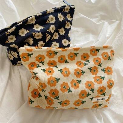 1pc Flower Makeup Bag With Zipper Perfect For Beauty Essentials Plum Blossom, Cosmetic Bag Waterproof, Lipstick Pack, Women Bags For Make Up , Small Bag Storage Makeup Case, Makeup Brushes Holder,Toiletry Bag,Make Up Bag Valentine's Day Gift,Travel Essential,Travel,Valentine's Day,Room Decor,Purse Essentials,Makeup Bags For Women,Purse Essential Items,Cruise Essential,Designer Handbags,Basics,Vanity Essentials,Room,Cute Makeup Bag