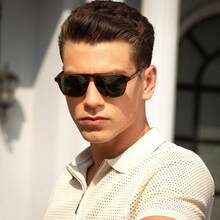 ¡RecomendadoCARFIA lentes de sol hombre polarizadas con protección UV400 - diseño clásico de pilot marco de acetato para conducción, pesca CA5355¡Top de Temporada - H: Gafas carey con lentes marrones - Ver 3