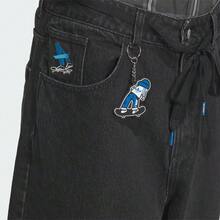 Adidas Originals Skate Denim Joggers, Water-Washed Distressed Finish, Tapered Leg - Black - View 5