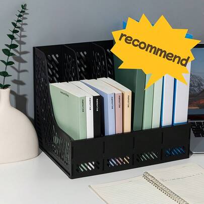 File Box Bookshelf, Multi-Color Options, Office Supplies, Large Space For Books And Files, Compartmentalized Design For Neat Document Organization