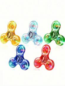 5 Pack LED Light Up Fidget Spinners Glow In The Dark Sensory Kids Toys, Fidget Stress Toys For Anxiety Relief, Party Favors,Classroom Prizes, Stocking Stuffers Random Color For Anxiety Relief & Focus Stress Relief Gifts For Adults, Teens - 彩色 - 查看 9