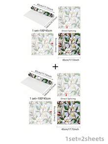 1 件花卉图案彩色静电窗膜，双面装饰玻璃贴纸，无需胶水，可重复使用，贴纸，墙贴花，用于家居装饰的乙烯基贴花，春季装饰品让您的家焕然一新，拉玛装饰贴纸礼物生日毕业 - 彩色 - 查看 14