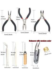 1 Set 8pcs DIY Jewelry Making Tools Kit, Handmade Earrings, Hair Clips, Accessories Craft Supplies - Multicolor - View 6