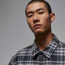 Jordan Men's AS M J BRK FLANNEL GFX LS Woven Long Sleeve Shirt IF1858-010 - Black - View 3