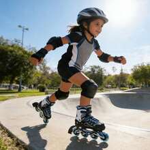 Patines De 8 Ruedas Ajustable Niño Niña Con Protección Led - azul3 - Ver 6