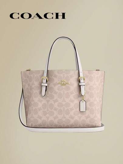  Bolso de tela clásico COACH City 33, gran bolso de compras gris para mujer, versátil para vacaciones y uso diario, diseño de moda