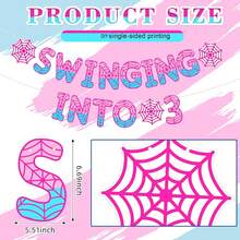1 Set, Spider Web Birthday Bunting, Swinging Into 1st 2nd 3rd 4th 5th 6th Birthday Banner, Hero Themed Party Supplies For Boys Girls, Indoor Party Backdrop Decorations, Room Wall Hanging Decor, Birthday Party Favors - Multicolor - View 2