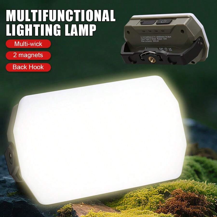 Luz portátil para camping al aire libre, reflector con batería de larga duración, luz de emergencia recargable, linterna de trabajo con imán potente - Linterna de mano - Ver 1
