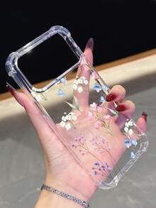 1件花卉圖案手機殼，四角防摔保護，相容於 17 Pro、16e、16 Pro、15 Pro、14、13、12、11、XR、XS Max；相容於 Galaxy S26、S25、S24、S23、A16、A35/A25、A57；相容於 Pixel 10、9、8、7；相容於 G85；相容於 Infinix Hot 50 Pro+。清新夏季配件，適合禮品或個人使用。 - 無色 - 查看 4