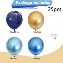 10 Inch Navy Blue & Gold Balloons, Metallic Pearl Navy Blue Gold Latex Balloons For 2026 Graduation, Birthday, Baby Shower Party Decorations - Multicolor - View 2