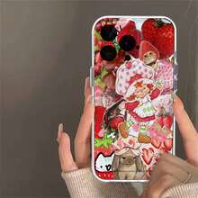 Collage de Tarta de Fresa con muchas fresas y amigos. Esta elegante funda es compatible con Samsung, Apple, OPPO, , etc. Fabricada en TPU flexible, resistente a golpes y arañazos, ofrece una excelente protección contra caídas y un agarre cómodo. Es un regalo ideal para familiares, amigos y seres queridos, ideal para festivales, San Valentín y envíos rápidos. - transparente - Ver 5