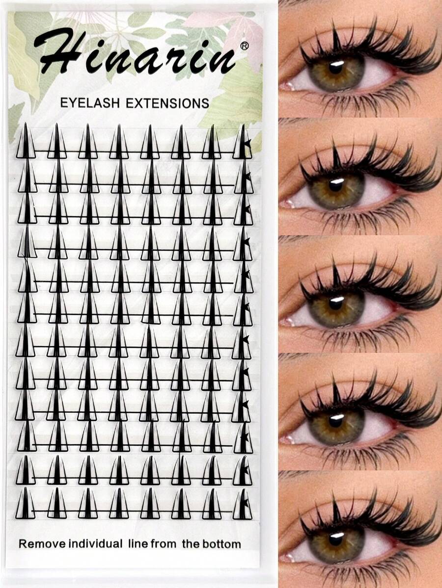 12 Rows 96 Pcs Cluster Lashes Mini Devil C-Curl False Eyelashes, Natural Eyes, Flower-Style Cluster Lashes DIY Segment Lashes, Mixed Fairy Lashes Cluster Lashes, Long-Lasting Curly, Travel Makeup Tool