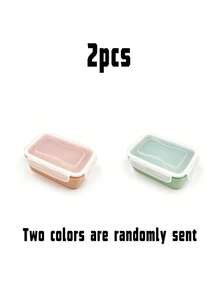 1/2pcs Square Bento Lunch Box Set, Stackable Leak-Proof Plastic Meal Containers, Microwave & Freezer , Suitable For Fruits, Vegetables, Nuts, Meat, Snacks, Lunch, Travel, School, Office - Multicolor - View 10