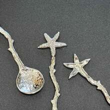 【海洋之星】金银星形勺子套装 - 6件套，完美适用于海边婚礼和派对甜点 - 优雅的咖啡茶匙 - 彩色 - 查看 8