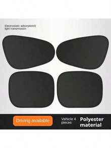 Tấm che nắng cửa sổ xe hơi bằng phương pháp hút tĩnh điện, Tấm che nắng ô tô, Rèm che riêng tư chống nhìn trộm cho ô tô, Bộ dụng cụ làm mát chống tia UV cho ô tô, Lắp đặt dễ dàng, Có thể gấp gọn và tiết kiệm không gian. - màu đen - Xem 3