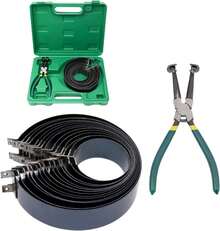 Juego de herramientas de compresor de anillo de pistón de motor automático con 1 alicates y 14 bandas (62-145 mm/2.44-5.71 pulgadas) Kit de herramientas de extracción para reparación de coches, camiones y motores, Juego De 15 Herramientas De Compresor De Anillo De Pistón - A - Ver 1