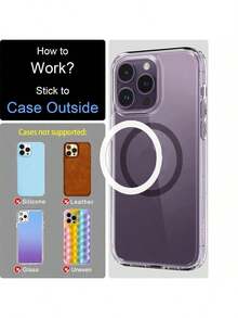 1-Pack Magnetic Adapter Ring For Non-Magnetic Phones: Universal Sticker To Enable Wireless Charging & Secure Car Mount Holder Compatibility. - Multicolor - View 3