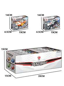 Juego de bloques de construcción de carreras 8 en 1. Bloques de construcción de carreras para niños y adultos,clásico súper coche de carreras juguete de bloques de construcción - Multicolor - Ver 4