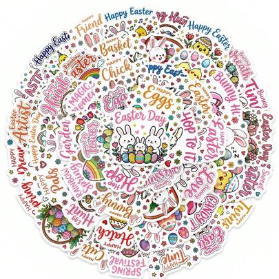 50枚 スウィートライフ 小さな幸運なカートゥーンステッカー、ノートパソコン、スマホケース、スーツケース、水筒、スケートボード、ギター、ヘルメット、冷蔵庫、金庫などに使えるステッカー、ギフト装飾、DIYグラフィティステッカー