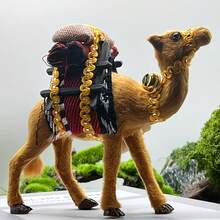 Figura realista hecha a mano de camello del desierto, estatua de animal 3D realista, decoración exquisita con copa dorada, adorno navideño, decoración de regalo, cadena de animales, decoración con tema del desierto, accesorio de escritorio, adecuado para el hogar y la oficina, idea de regalo perfecta y coleccionable, esencial de Ramadán, regalo de Eid Al-Fitr, aplicable para el hogar, la oficina, el escritorio, la decoración de la habitación, Eid Al-Adha, eventos islámicos, Ramadán Kareem, accesorios de escritorio de oficina - Unitalla - Ver 7