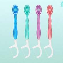 26pcs/Pack Soft Bristles Toothbrush Set, 5 In 1 Toothbrush & Floss & Tongue Scraper & Toothpick Set, Oral Care Tool For Travel, Business Trip, Mouth Hygiene Kit, Christmas Gift - Multicolor - View 9