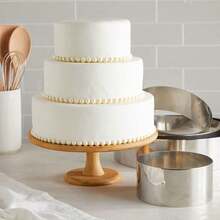 3件套方形不锈钢蛋糕模具，DIY烘焙四边形慕斯圈模具 - 銀色 - 查看 10