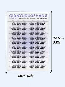 60 piezas de pestañas postizas sin pegamento, pestañas en racimo individuales, naturales y gruesas para el maquillaje de ojos de Año Nuevo, sin irritación - C - Ver 6
