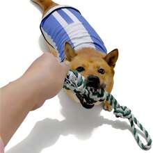 Large Dog Anti-Bite Tug Rope, Retriever Breed Tug Of War Toy, Dual-Strand Braided Chew Toy, Dental Cleaning + Separation Anxiety Relief - Multicolor - View 11