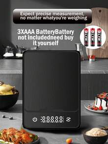 Báscula de cocina de 10 kg de capacidad, de material de acero inoxidable fácil de limpiar, adecuada para hornear y cocinar, puede medir con precisión gramos y onzas, con función de tara, diseño compacto, medición precisa (baterías no incluidas) - Multicolor - Ver 5