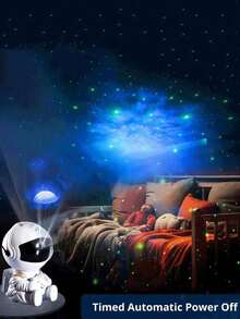 1个遥控星空夜灯，带星空投影功能 - 360°旋转宇航员星云投影灯，可调节星空天花板LED灯，适用于卧室、客厅和派对装饰 - 节日和所有季节的完美礼物 - 彩色 - 查看 4