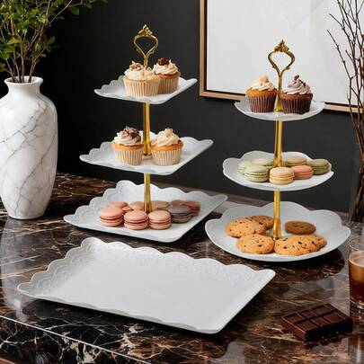 Soporte para cupcakes de 3 niveles, adecuado para exhibir bocadillos, frutas, cupcakes, donas, frutas secas y dulces, ampliamente utilizado para fiestas de té, reuniones, uso diario, reuniones familiares, fiestas al aire libre, bodas, cumpleaños, aniversarios, utensilios de cocina, regalos del Día de la Madre, suministros de cocina, regalos navideños, exhibidor de postres de varias capas, decoración del hogar, decoración de la sala de estar y la mesa de café, decoración de la mesa del comedor, vajilla