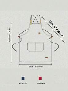 1pc Durable Waterproof Canvas Work Apron With Pockets And Adjustable Strap, Suitable For Nail Salons, Cafes, Restaurants, Bars, Bakeries And Staff ﻿ - Multicolor - View 3