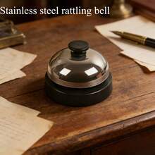 1pc Metal Buzzer Bell With Hand Clapper, Buzzer Microphone, Pet Training Calling Bell, Classroom Response Bell, Party Game Hand Clapper, Office Microphone Buzzer, Restaurant Service Call Bell - Hand Clapping Bell - View 2