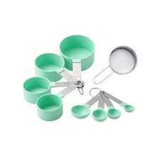 9pcs/Set Measuring Cups, Spoons And Mini Powdered Sugar Sifter Set, Stainless Steel Handle Multifunctional Plastic Measuring Spoons, Cups, Graduated Measuring Spoons Set, Cooking And Baking Tools For Bread, Cake, Desserts, Dusting Powdered Sugar, Matcha Cocoa Powder Sifter, Apartment Essentials, Back To School Supplies, Measuring Tools - Multicolor - View 9