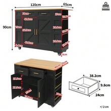 Mobile Storage Islands - Black - View 2